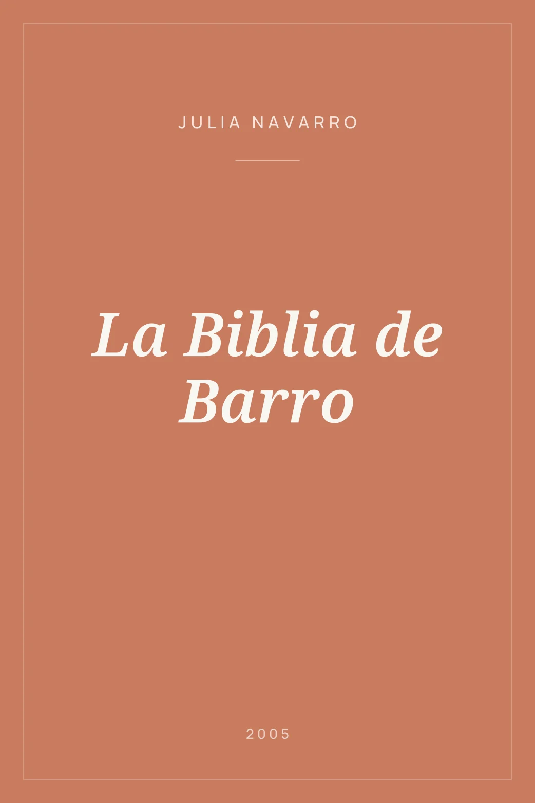 Portada de La Biblia de Barro