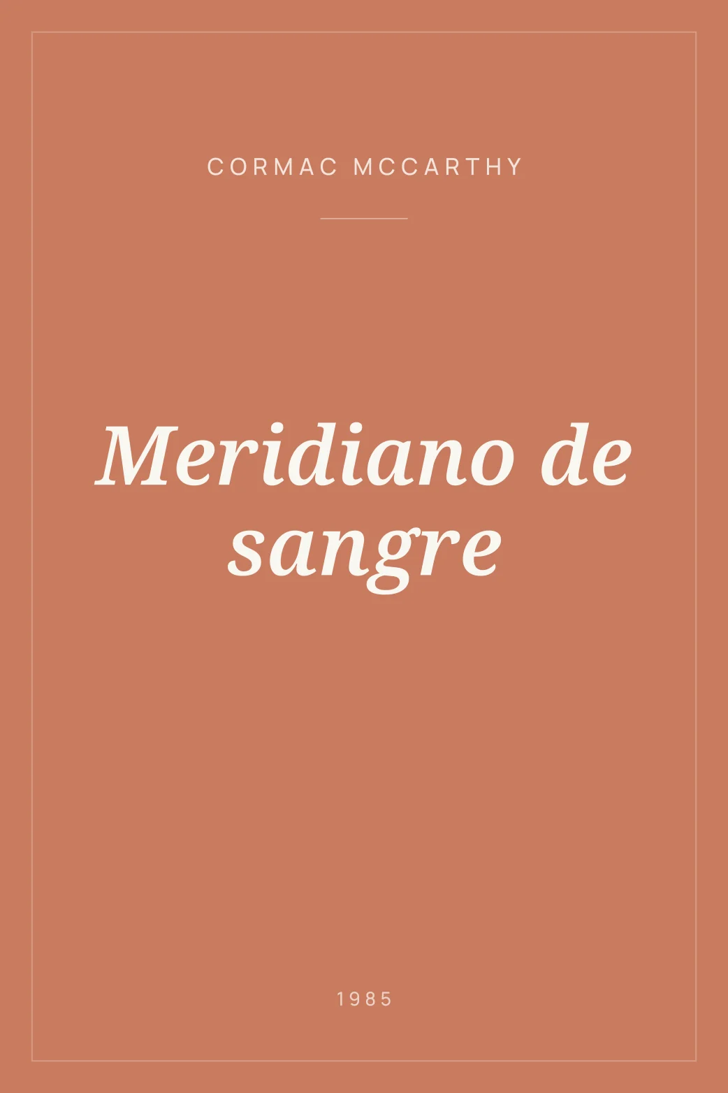 Portada de Meridiano de sangre