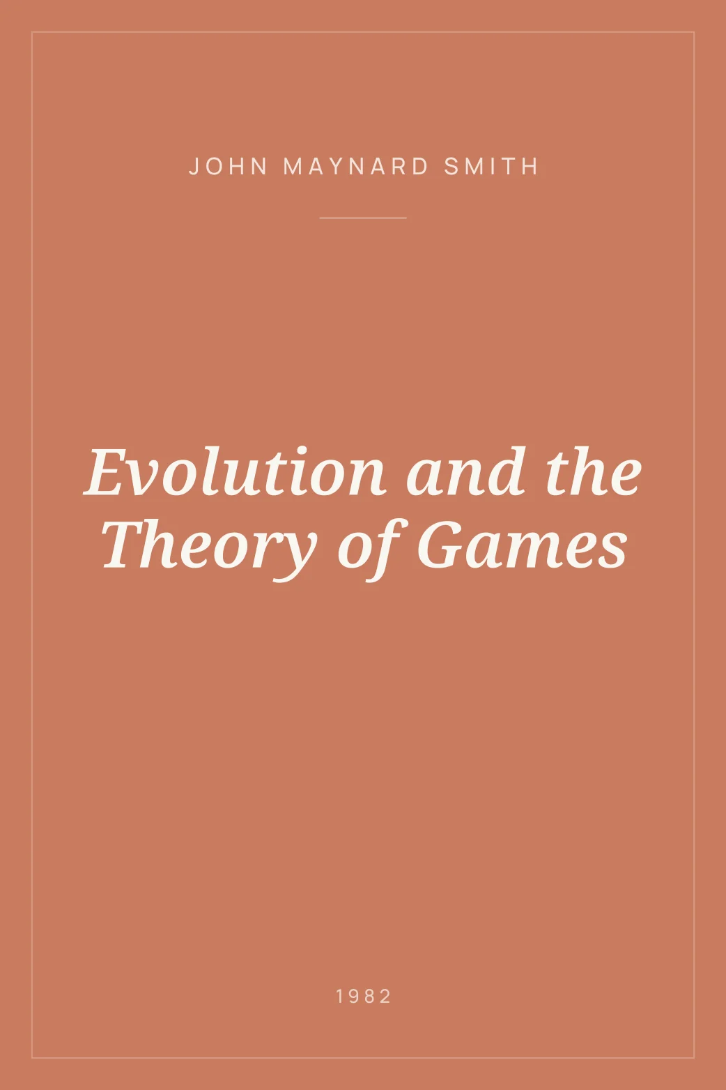 Portada de Evolution and the Theory of Games