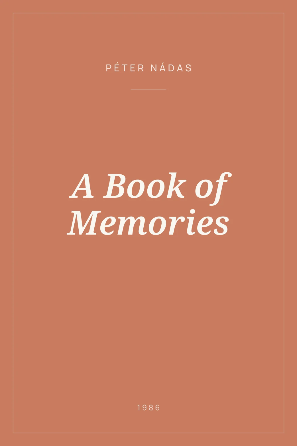 Portada de A Book of Memories
