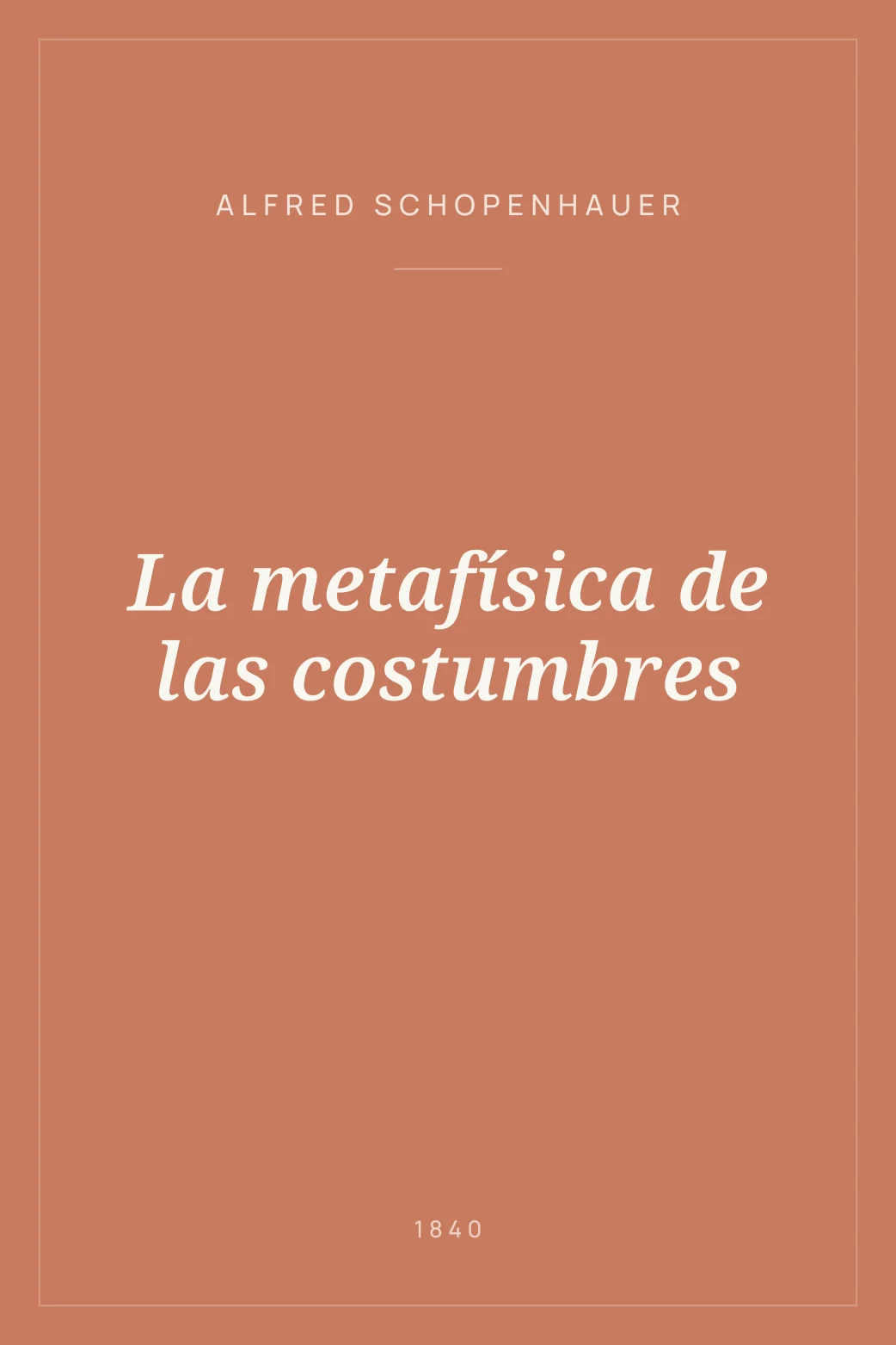 Portada de La metafísica de las costumbres