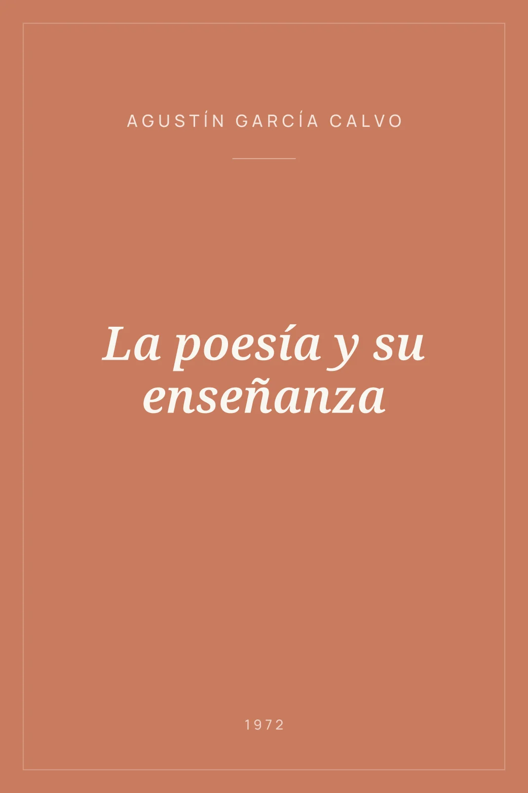 Portada de La poesía y su enseñanza