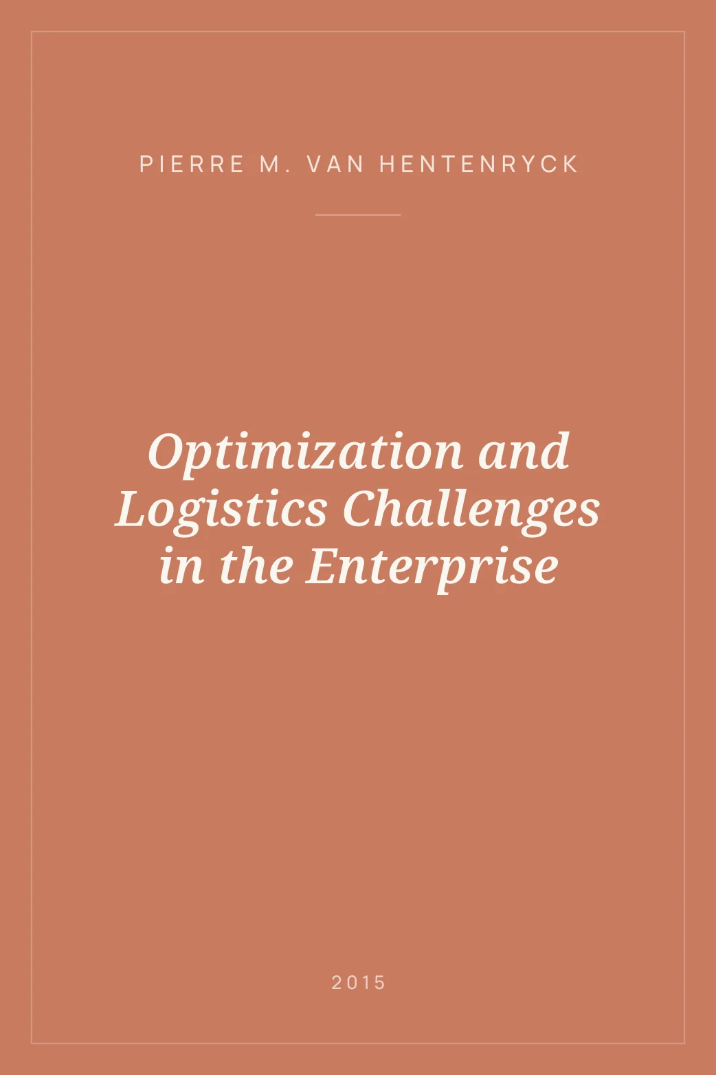 Portada de Optimization and Logistics Challenges in the Enterprise