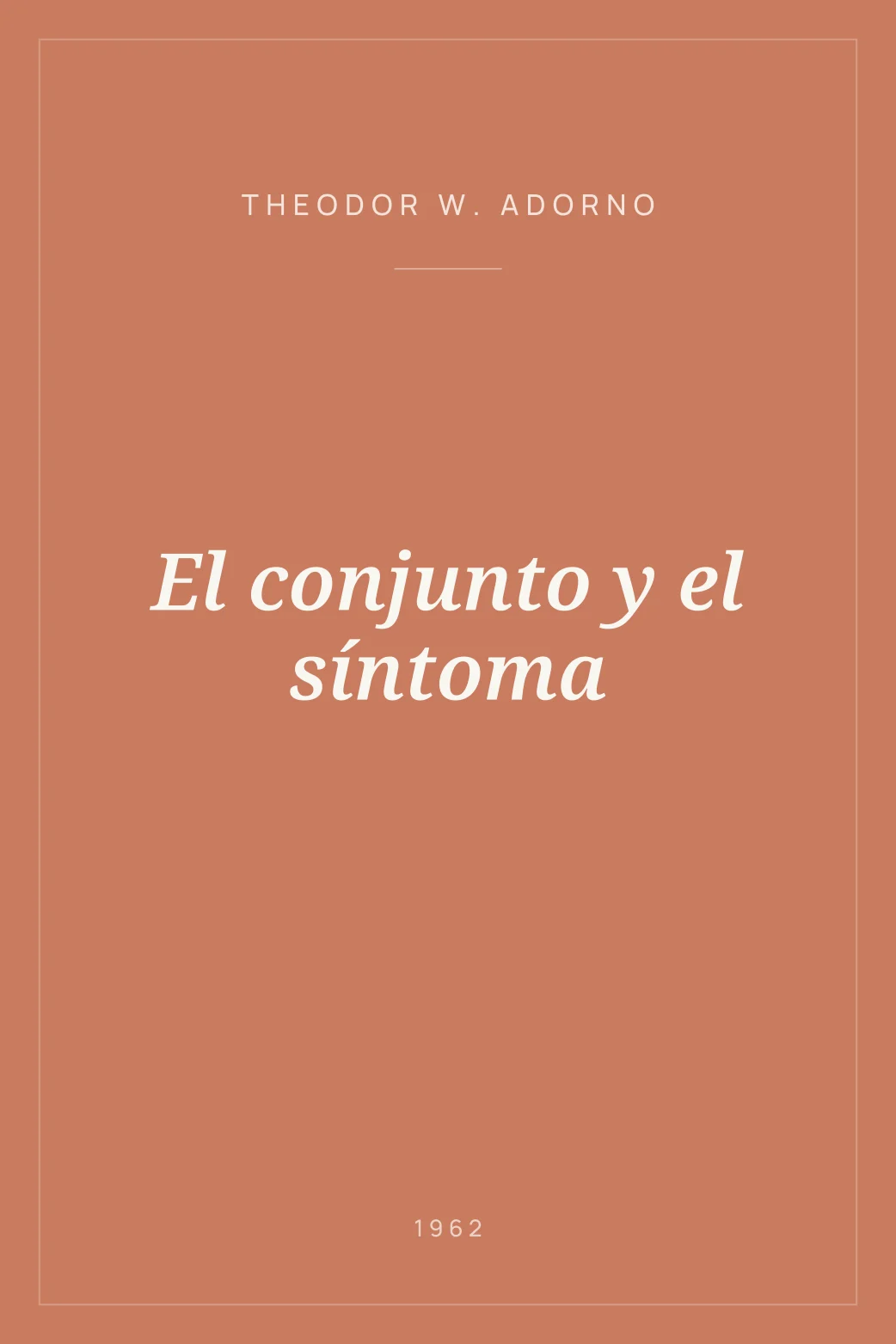 Portada de El conjunto y el síntoma