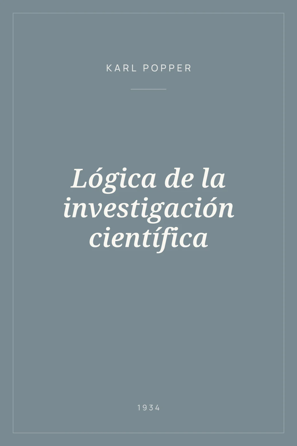 Portada de Lógica de la investigación científica