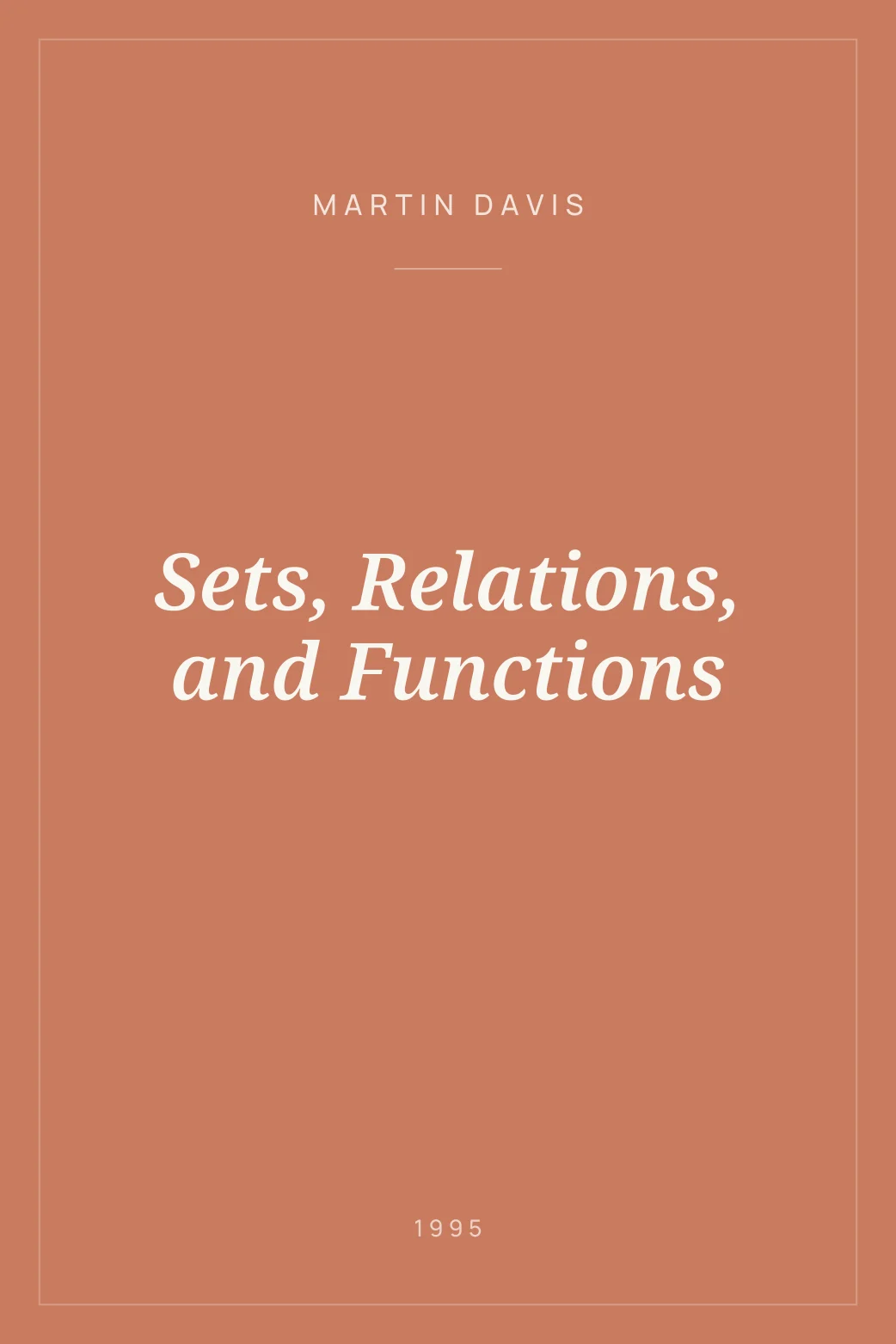 Portada de Sets, Relations, and Functions
