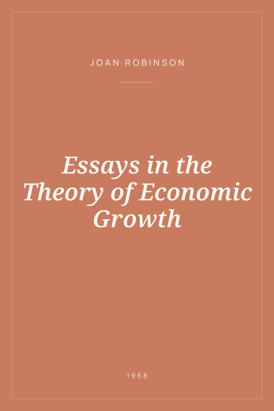 Portada de Essays in the Theory of Economic Growth
