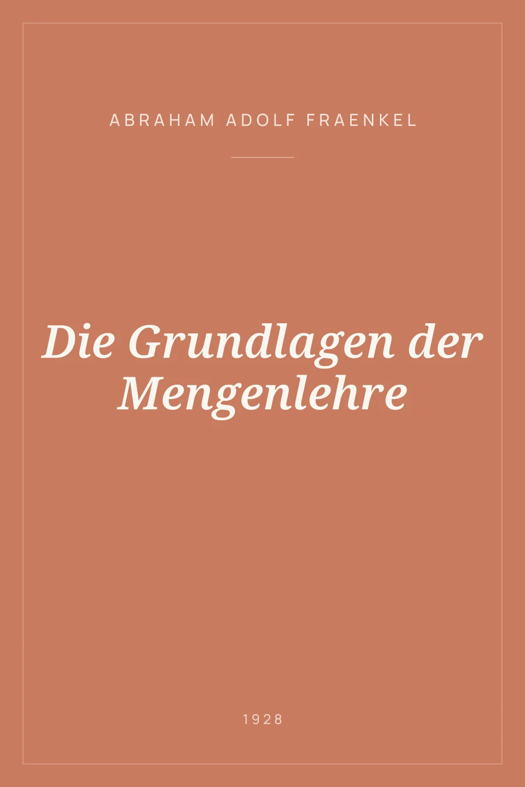 Portada de Die Grundlagen der Mengenlehre