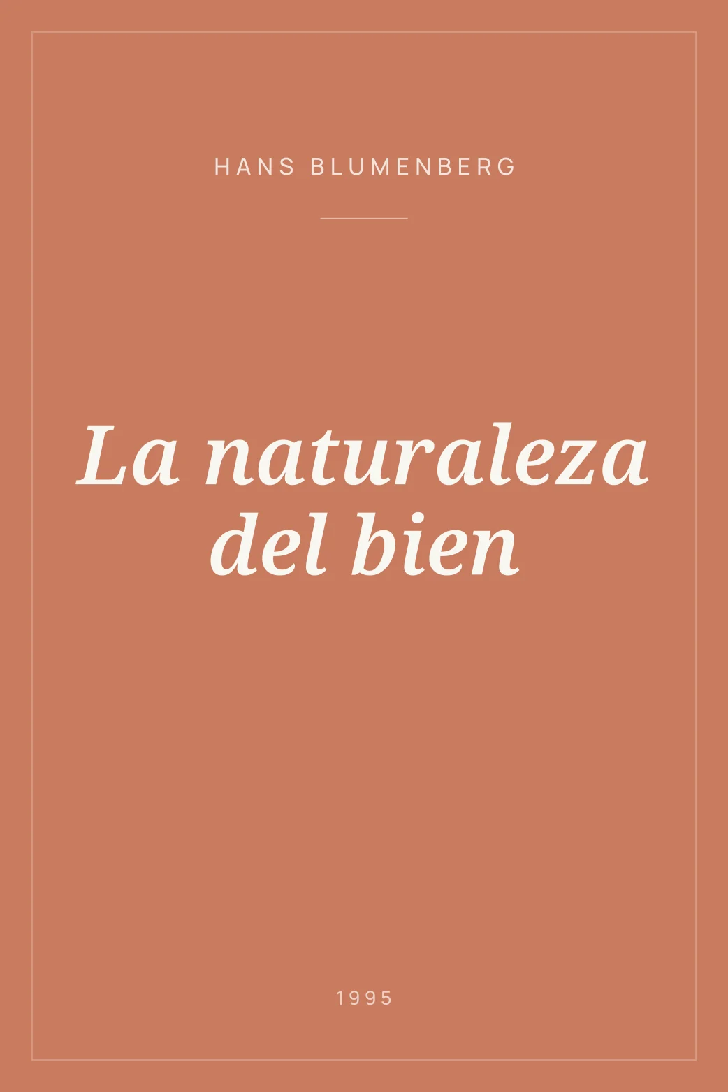 Portada de La naturaleza del bien