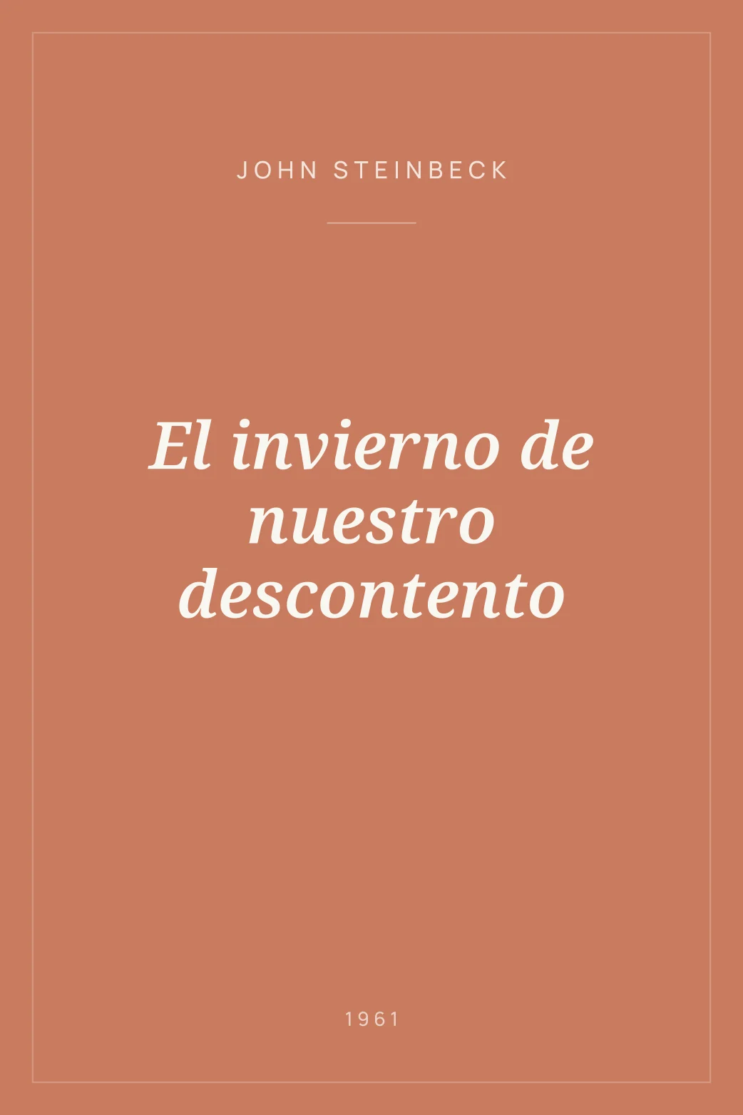 Portada de El invierno de nuestro descontento