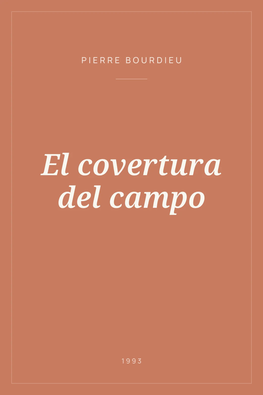 Portada de El covertura del campo