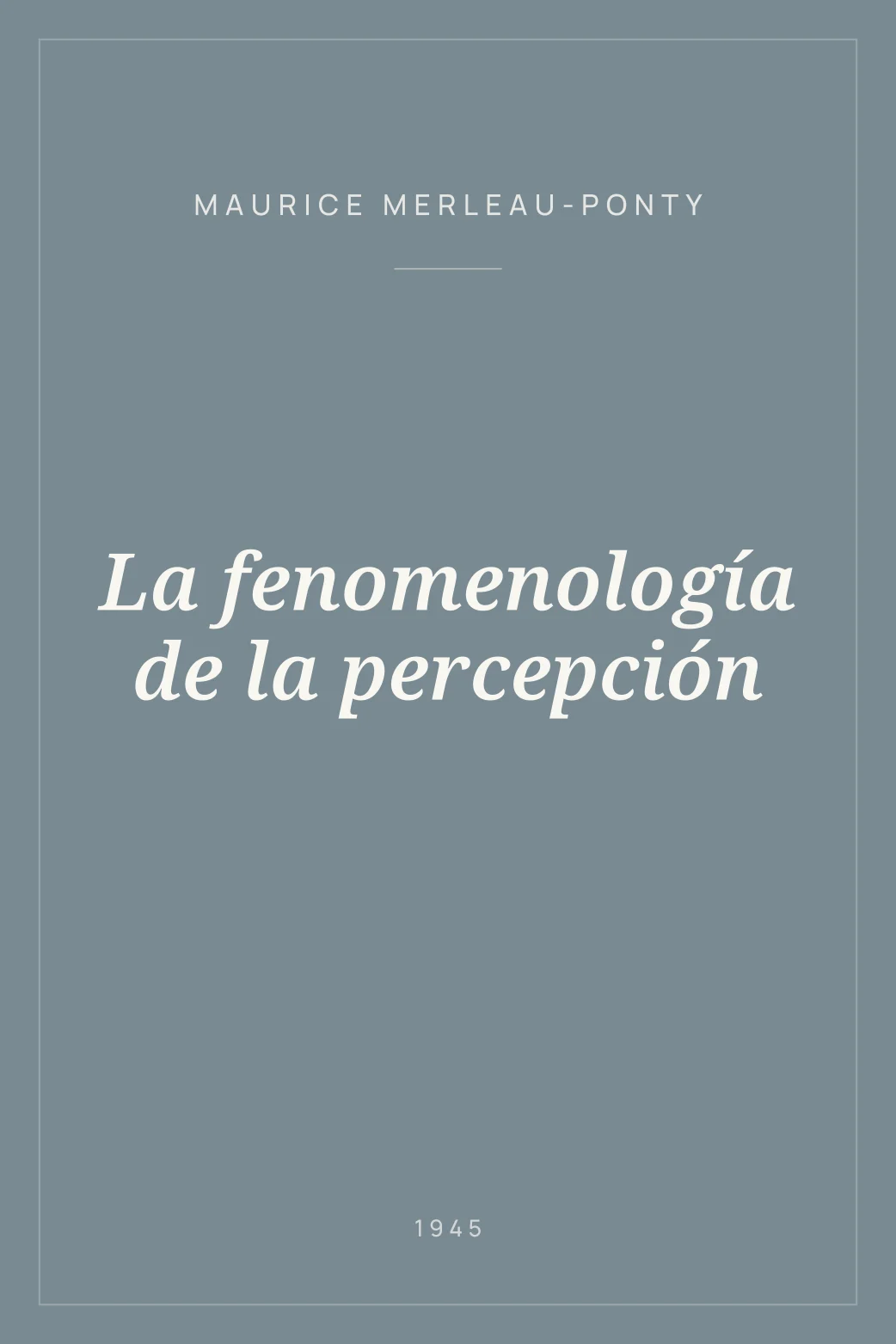 Portada de La fenomenología de la percepción
