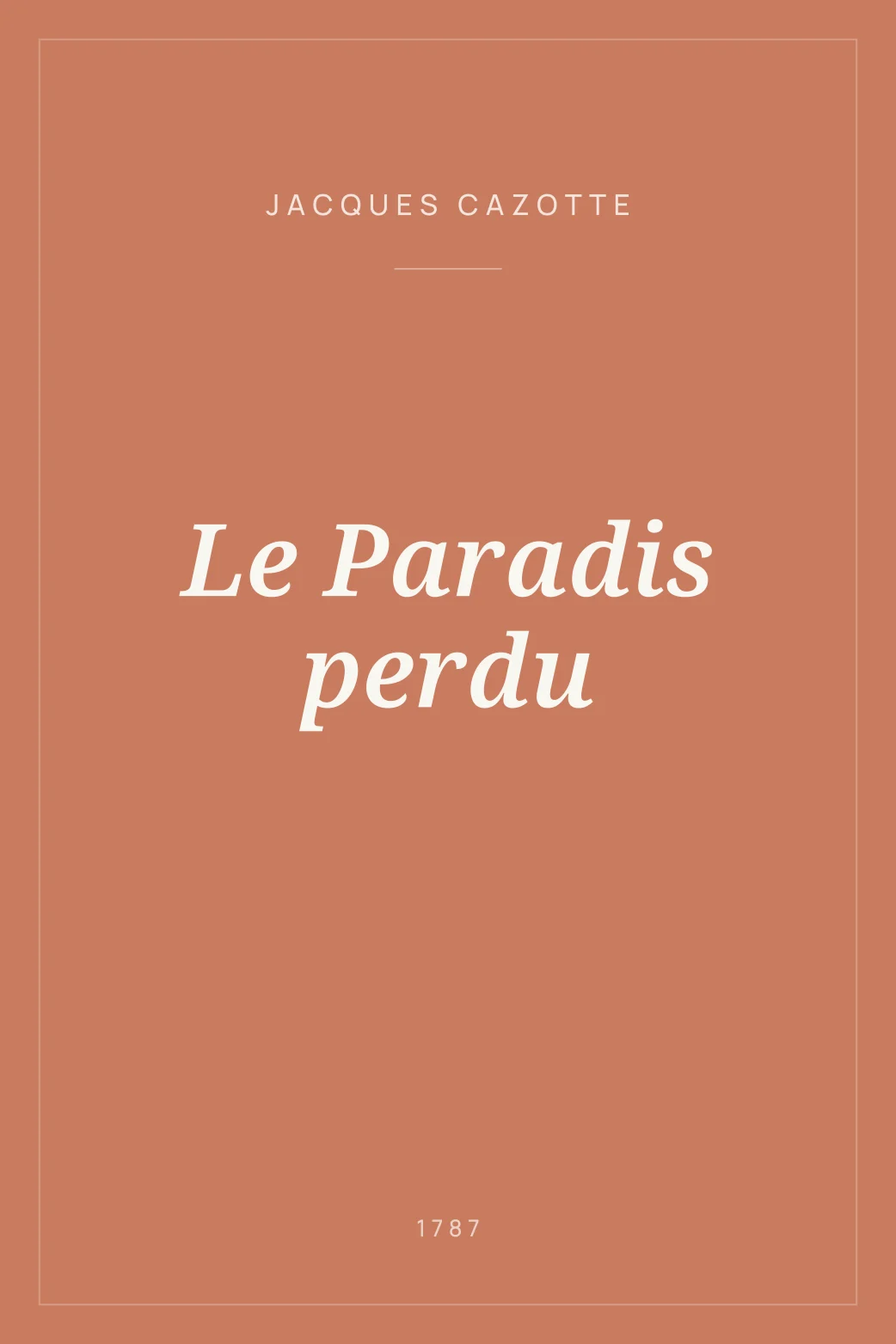 Portada de Le Paradis perdu