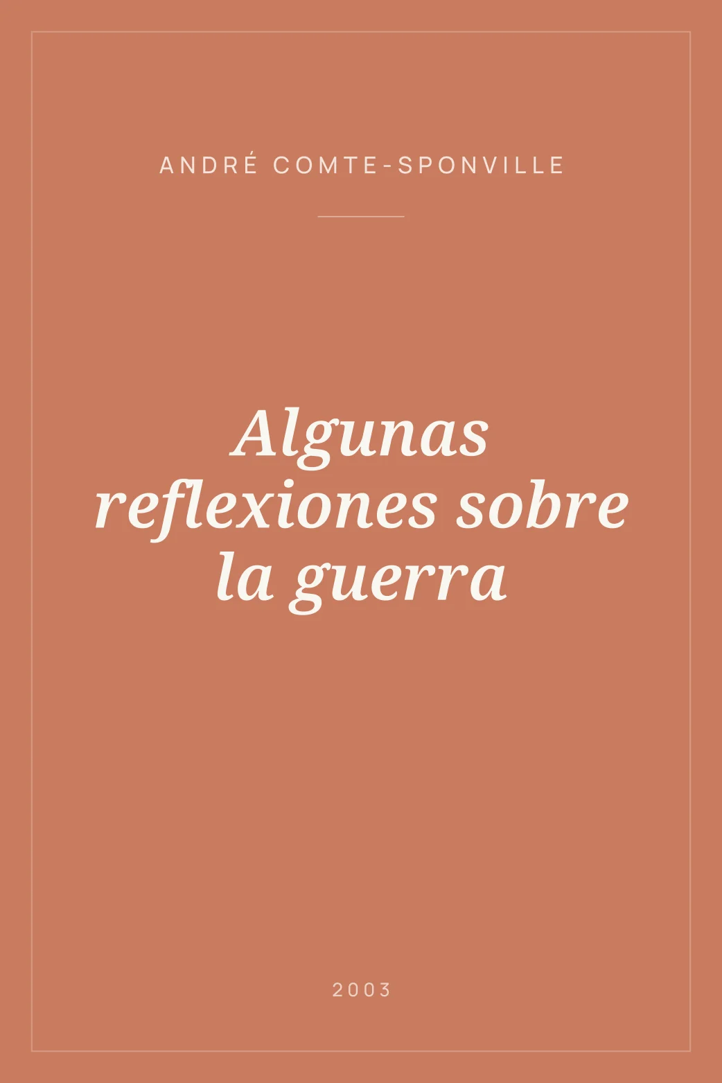 Portada de Algunas reflexiones sobre la guerra