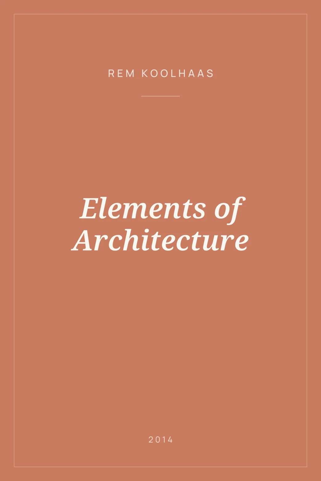 Portada de Elements of Architecture