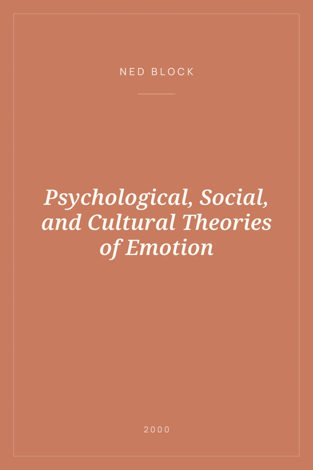 Portada de Psychological, Social, and Cultural Theories of Emotion