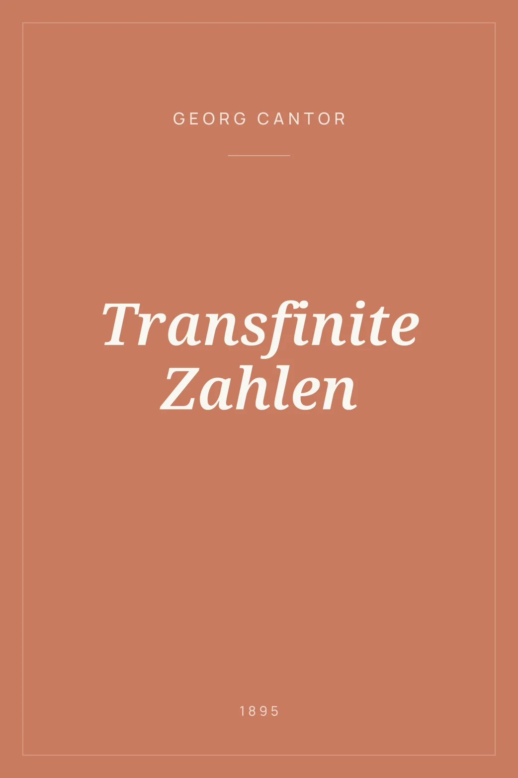 Portada de Transfinite Zahlen