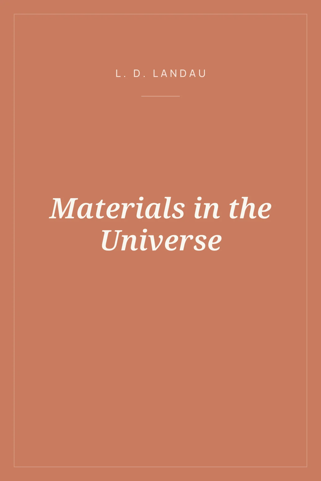 Portada de Materials in the Universe