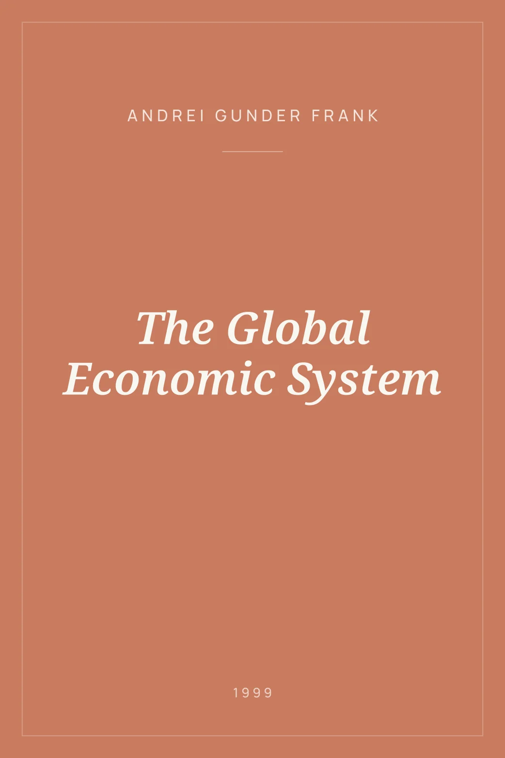 Portada de The Global Economic System