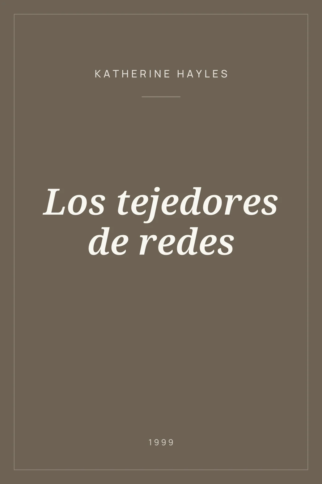 Portada de Los tejedores de redes