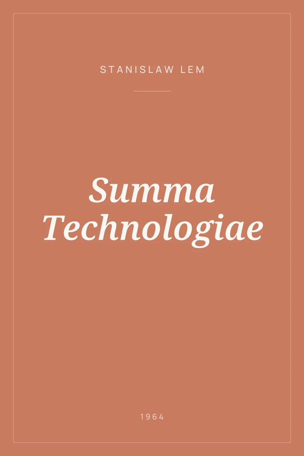 Portada de Summa Technologiae