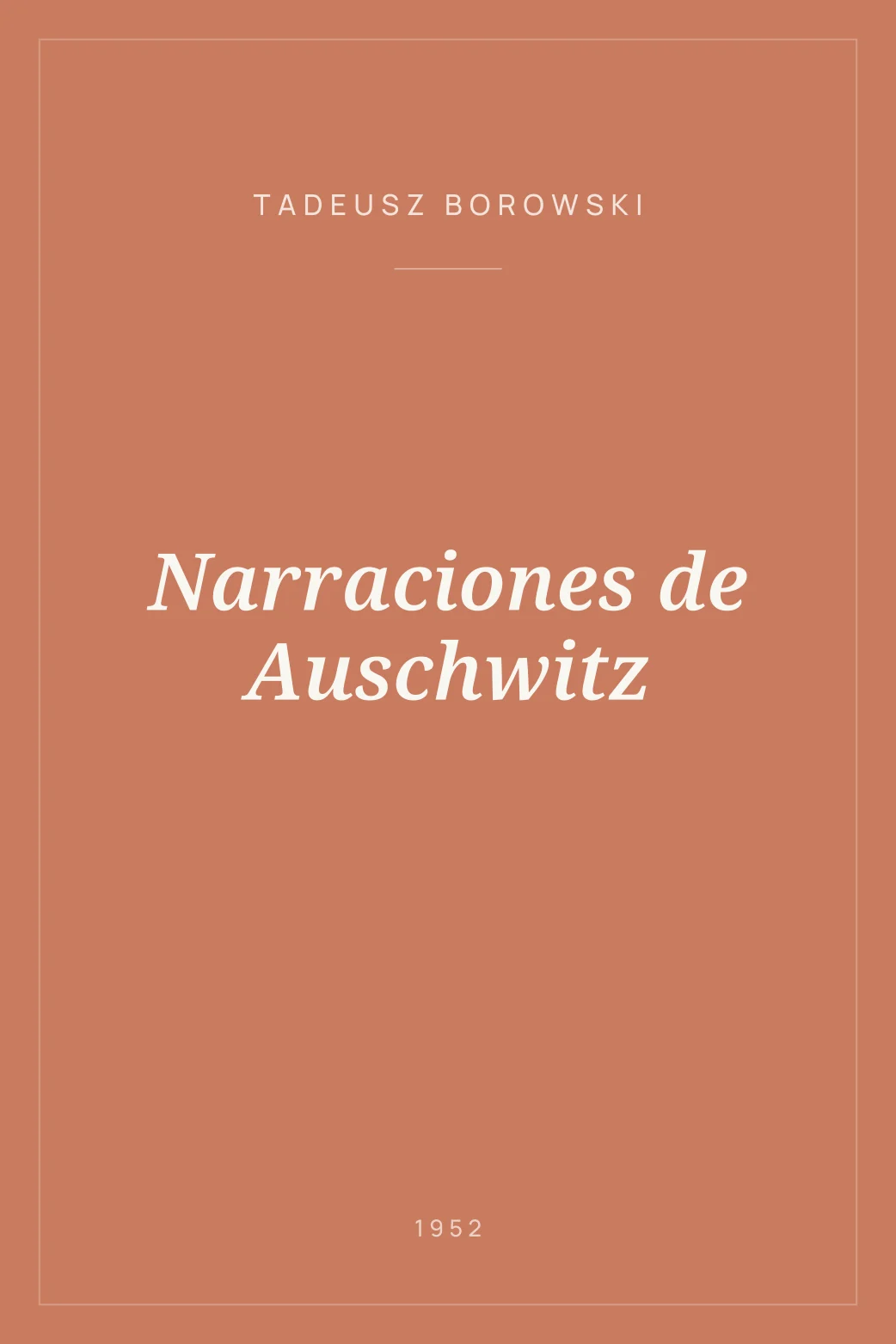 Portada de Narraciones de Auschwitz