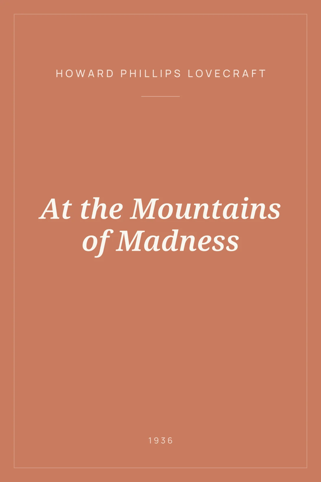 Portada de At the Mountains of Madness