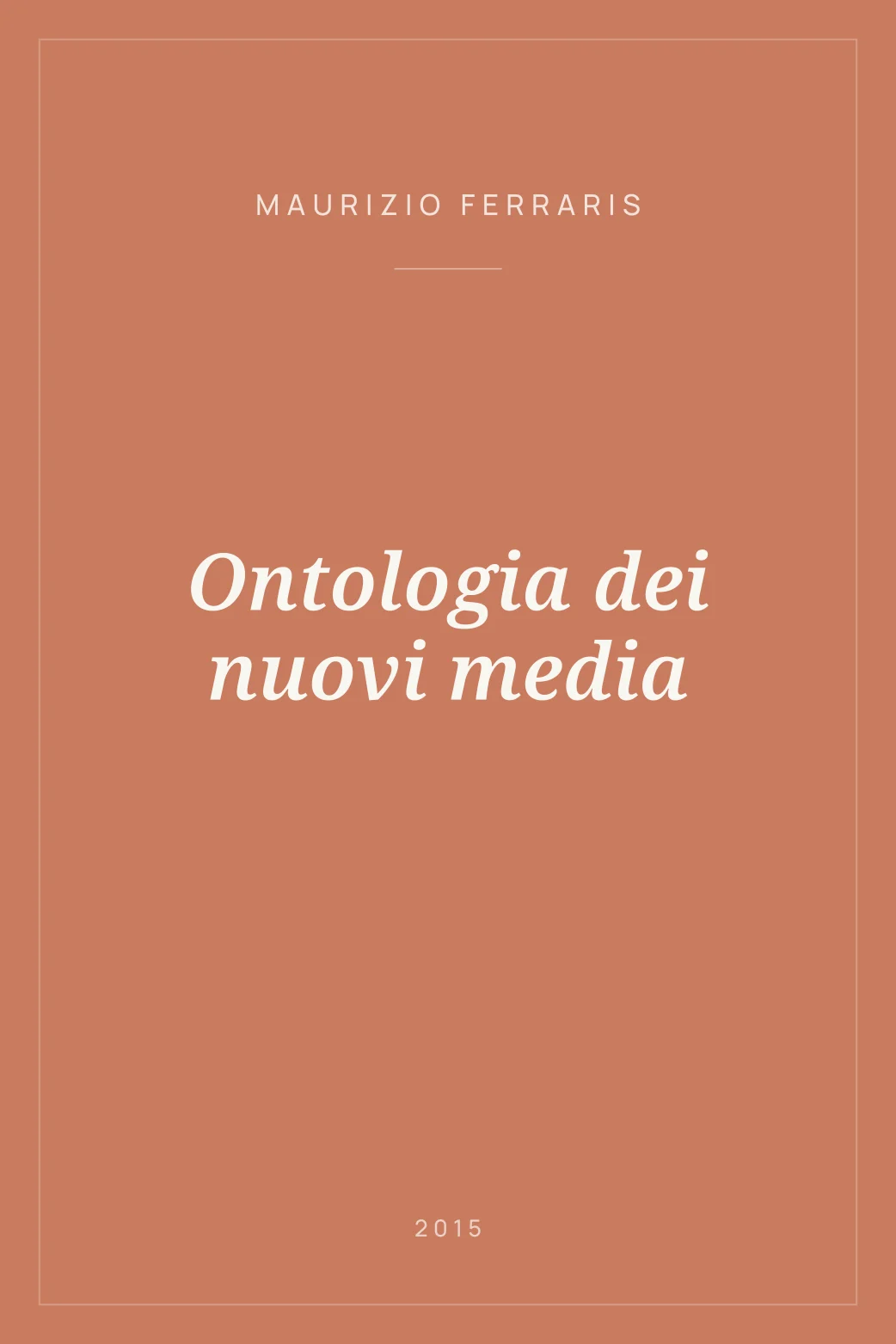Portada de Ontologia dei nuovi media