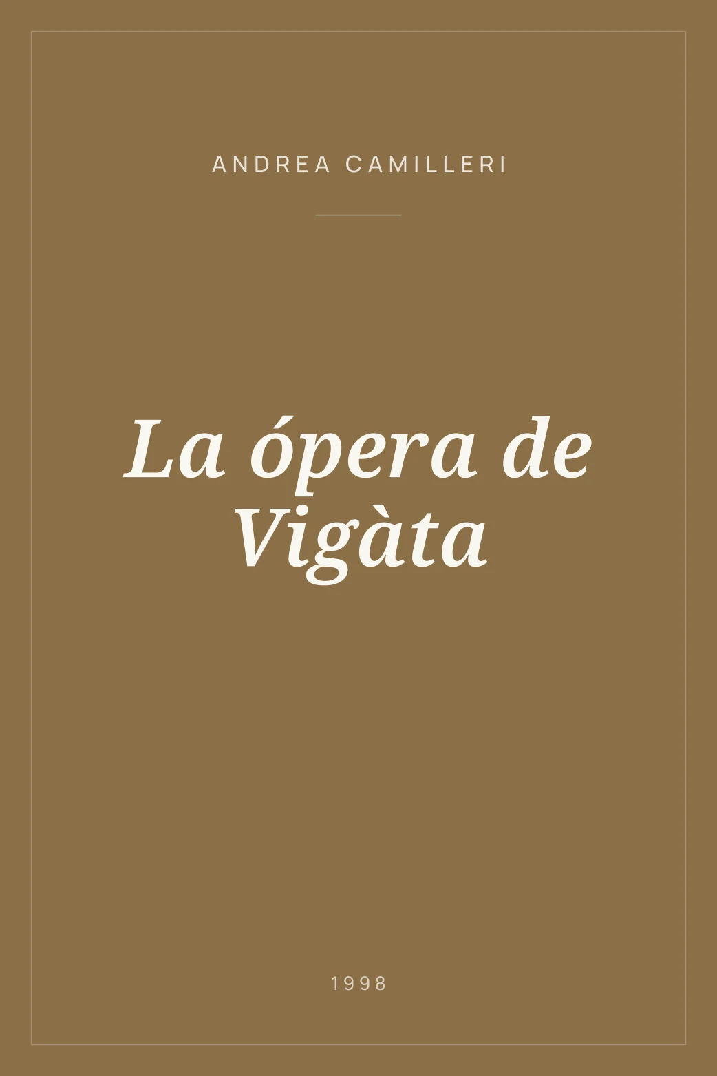Portada de La ópera de Vigàta
