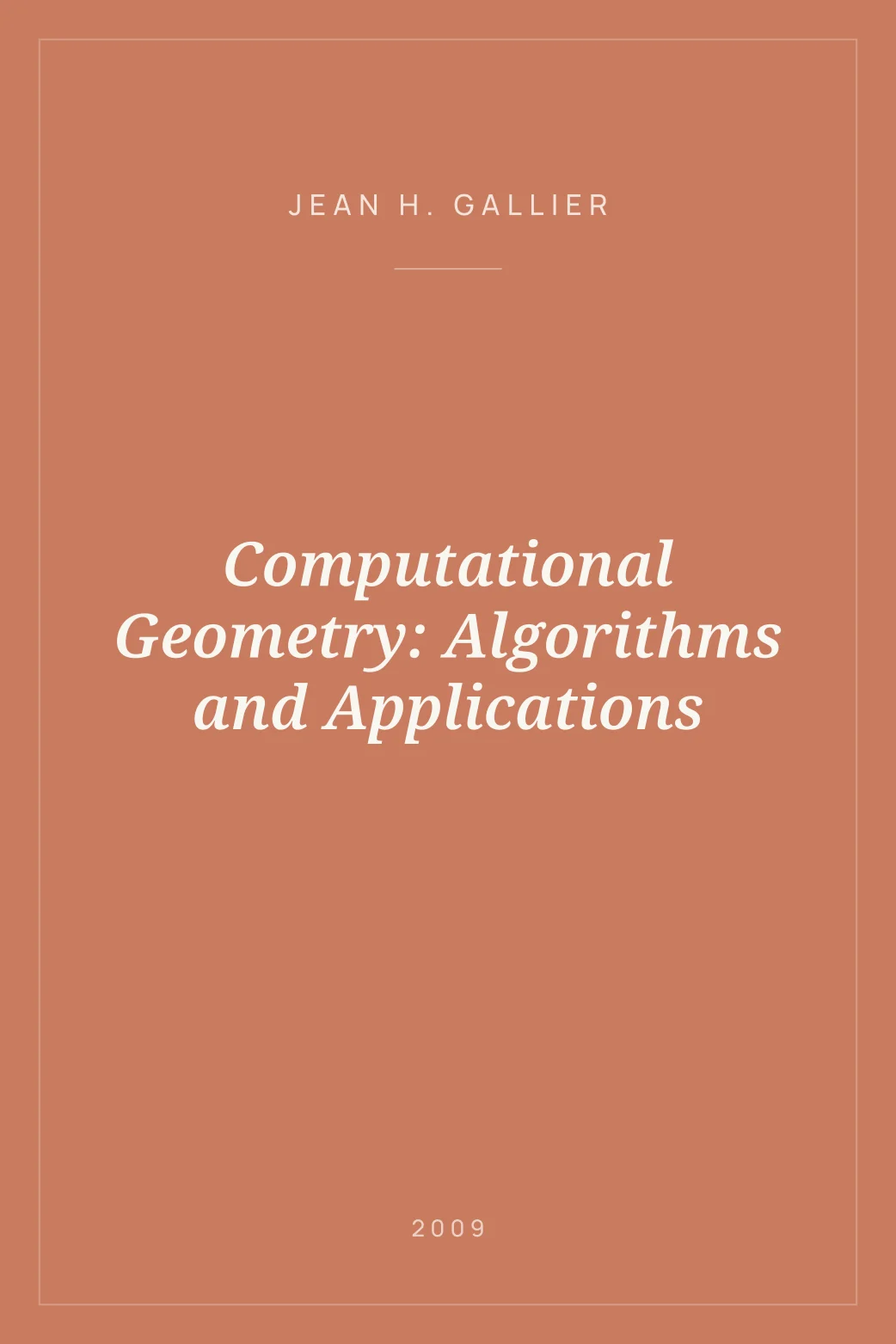 Portada de Computational Geometry: Algorithms and Applications