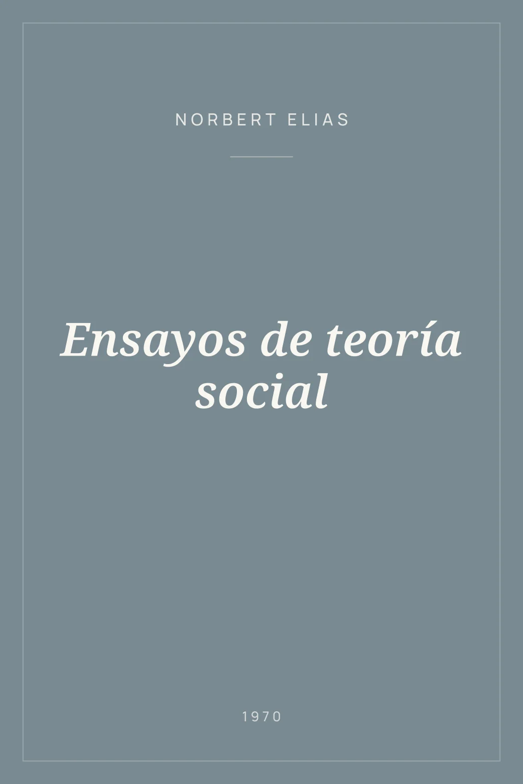 Portada de Ensayos de teoría social