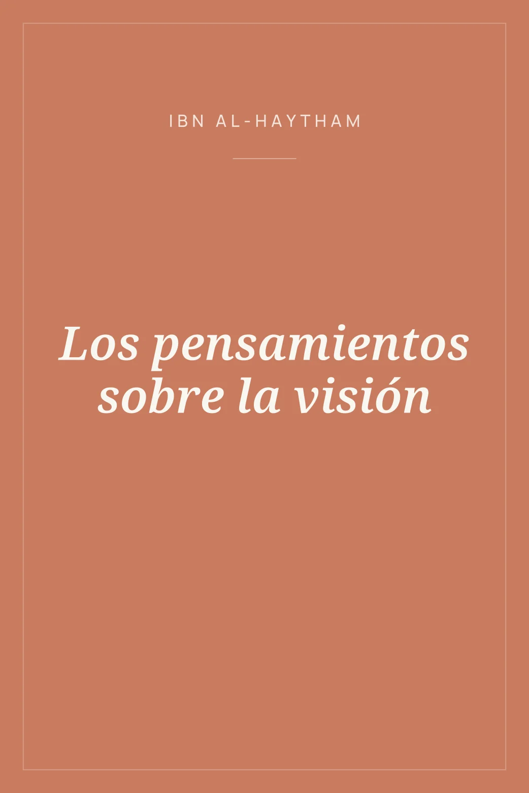 Portada de Los pensamientos sobre la visión