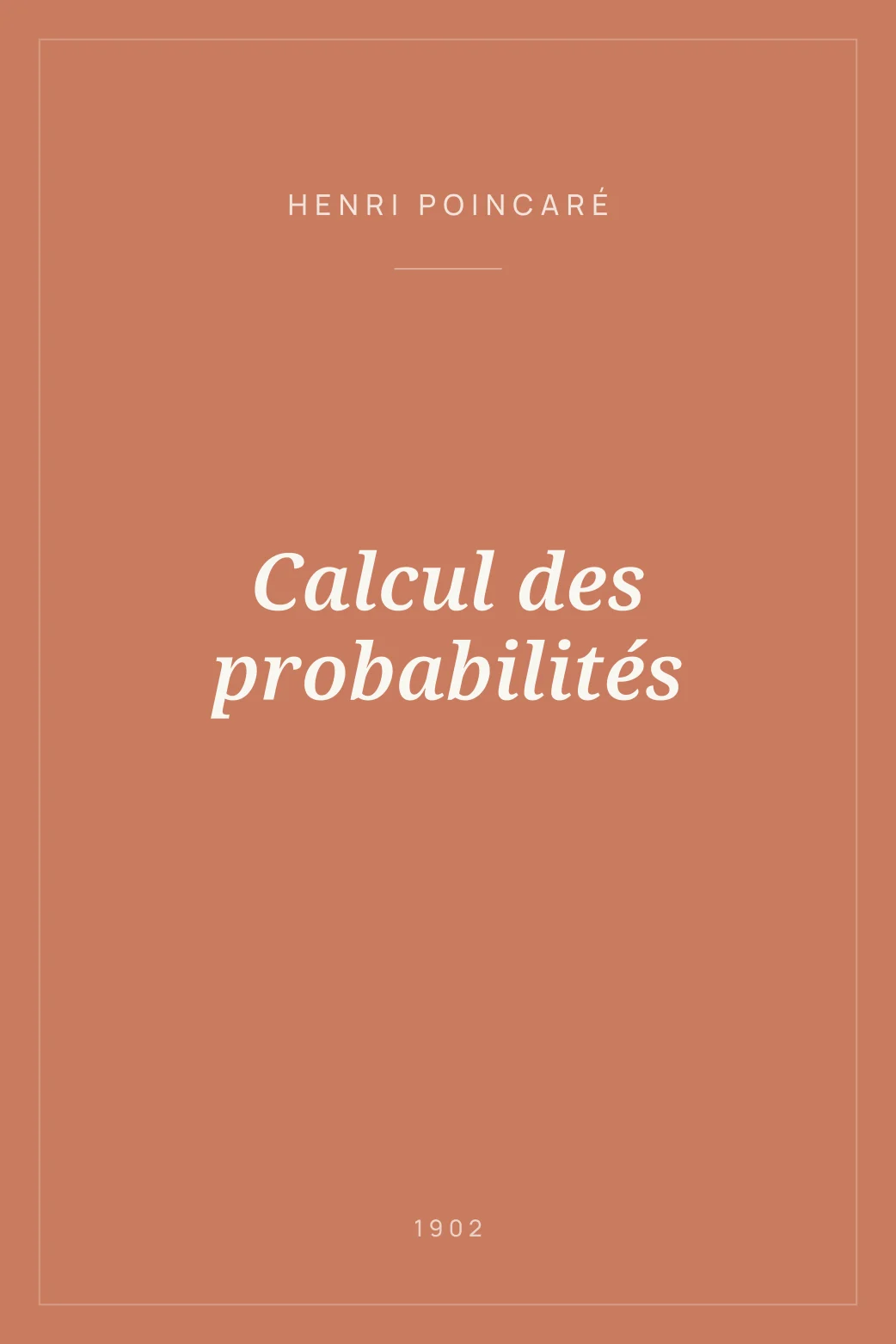 Portada de Calcul des probabilités