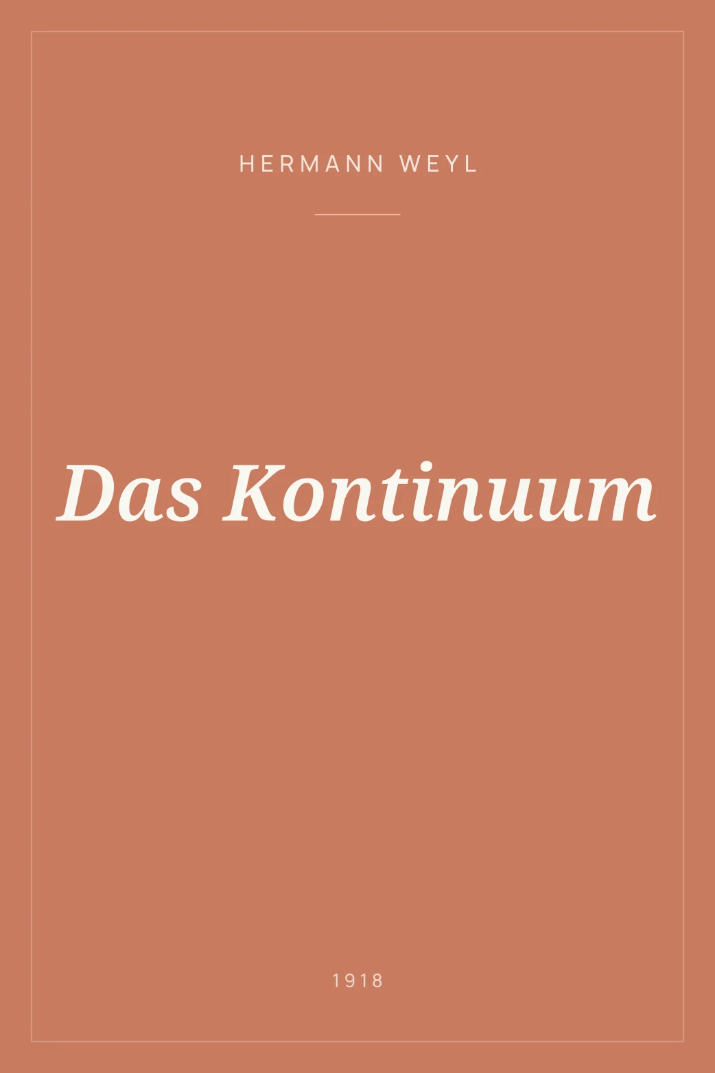 Portada de Das Kontinuum