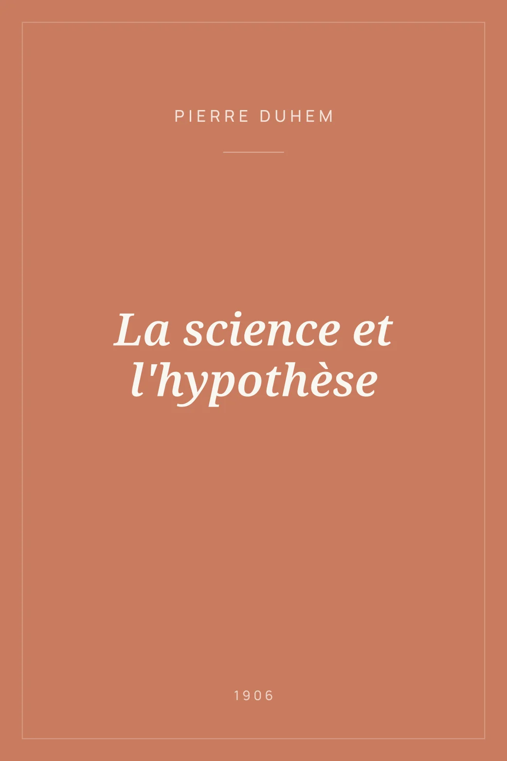Portada de La science et l'hypothèse