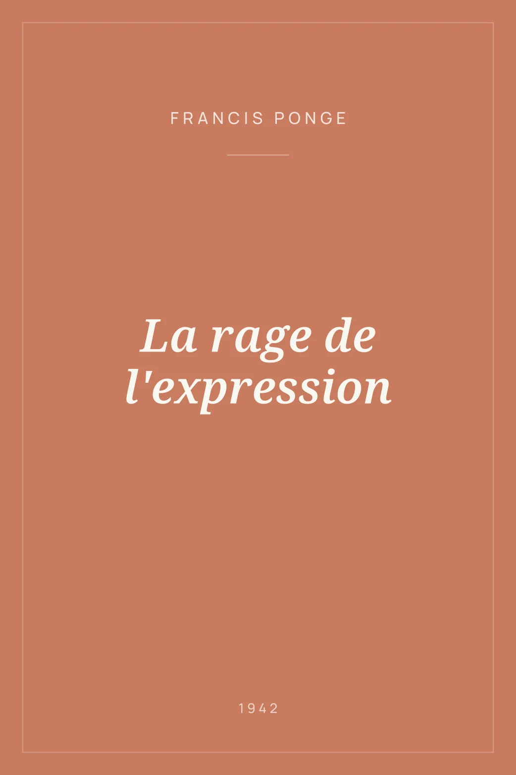 Portada de La rage de l'expression