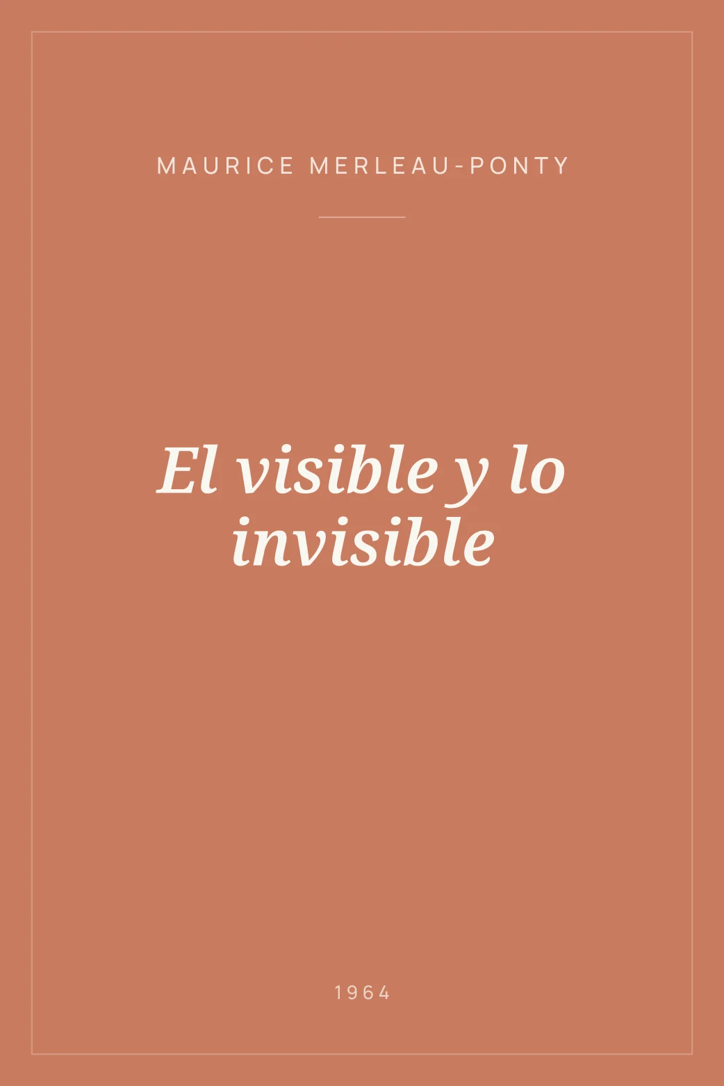 Portada de El visible y lo invisible