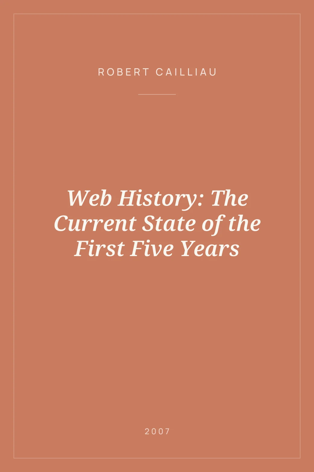 Portada de Web History: The Current State of the First Five Years