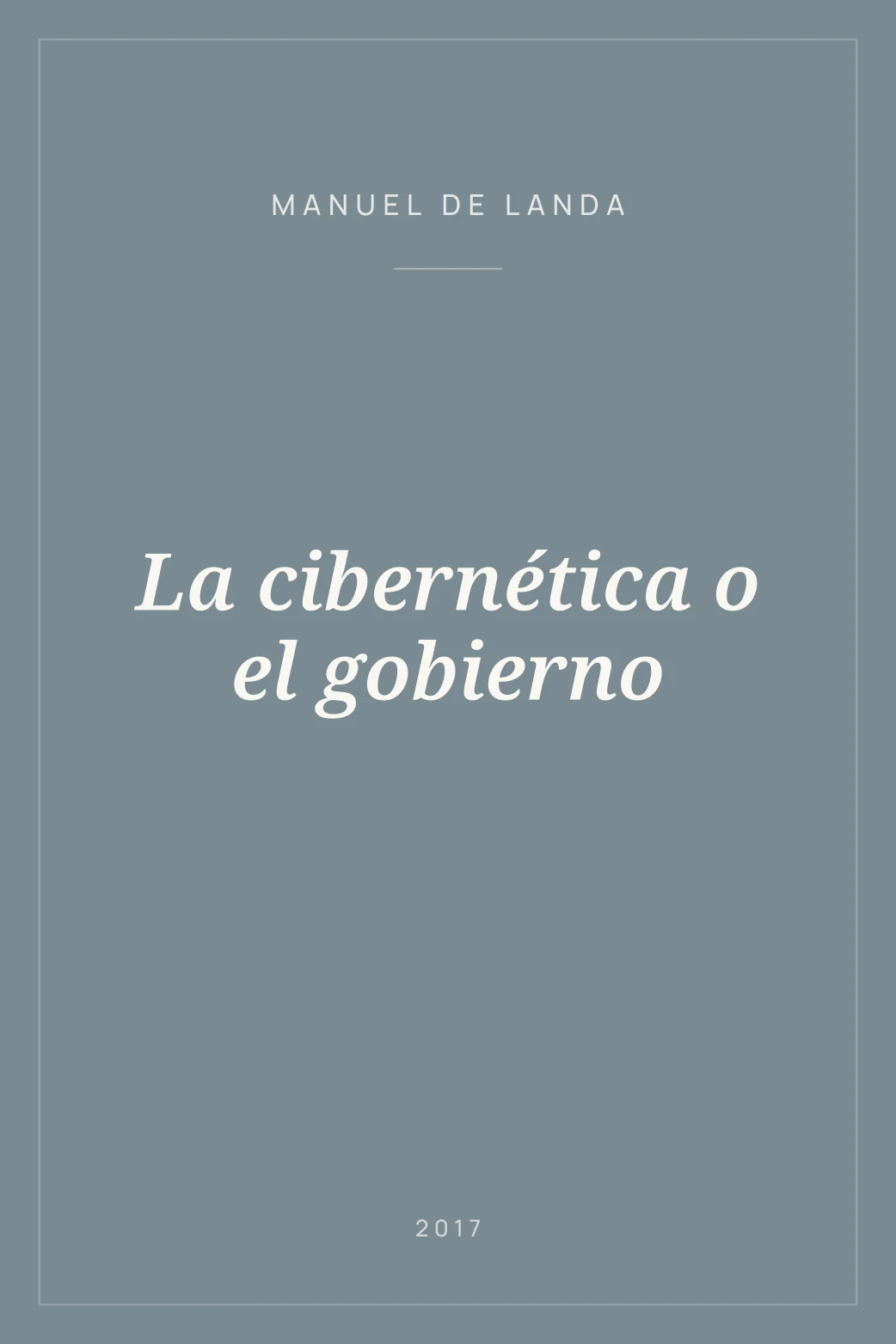 Portada de La cibernética o el gobierno