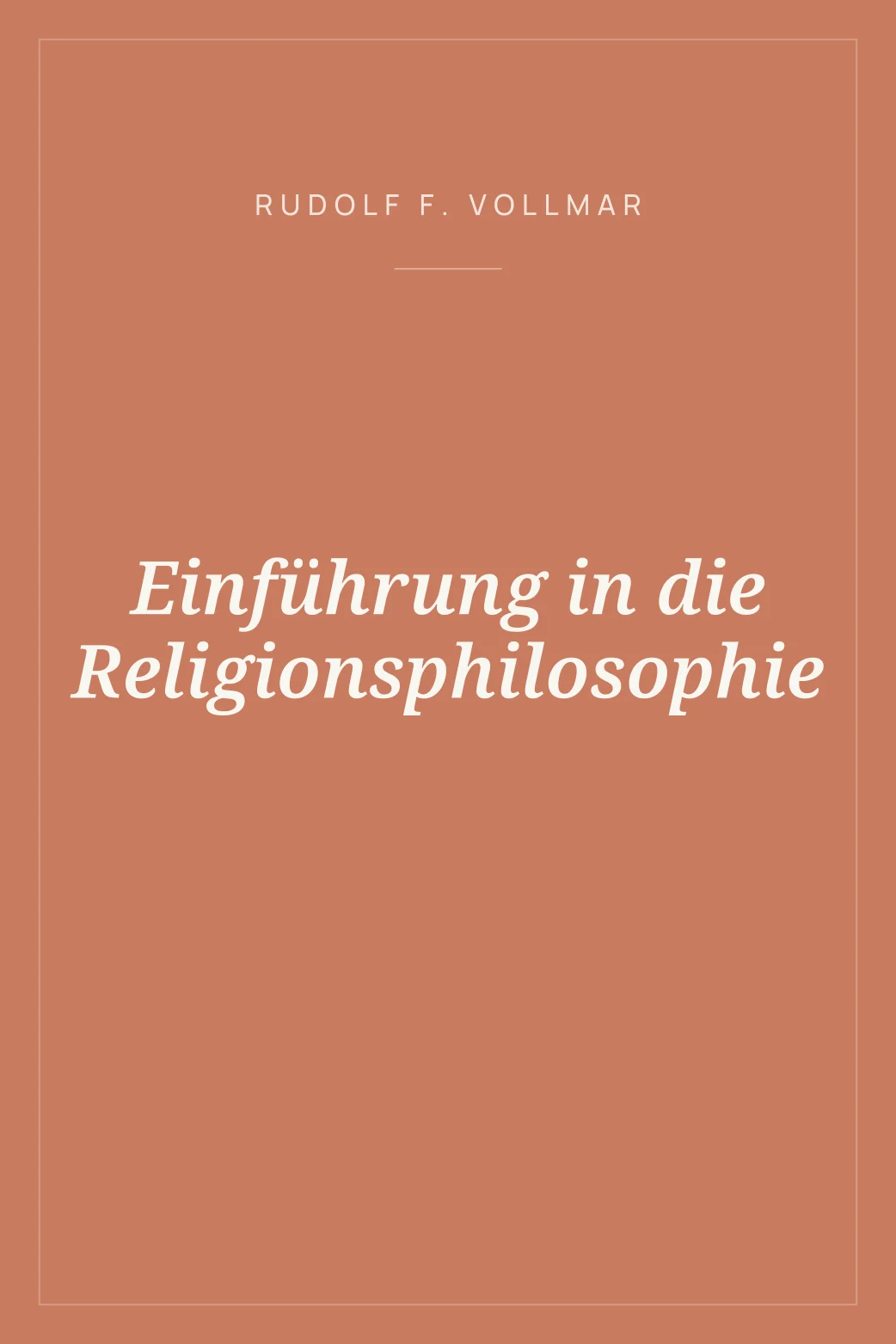 Portada de Einführung in die Religionsphilosophie