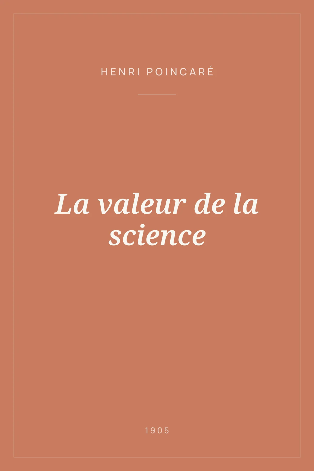 Portada de La valeur de la science