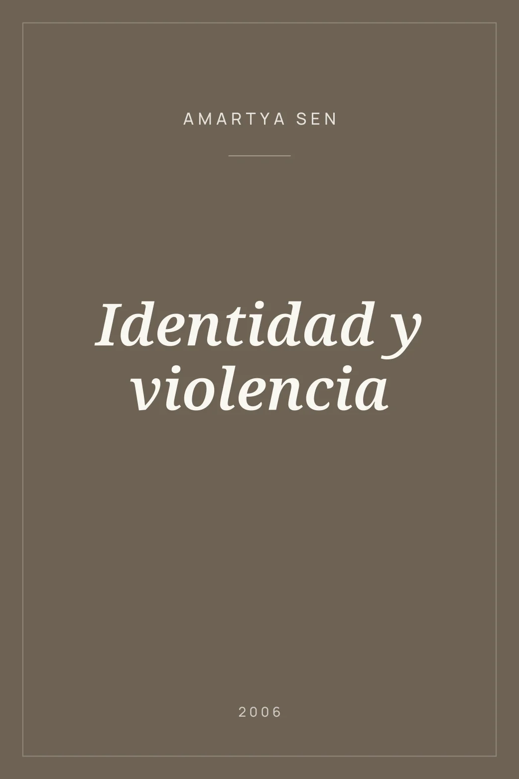 Portada de Identidad y violencia
