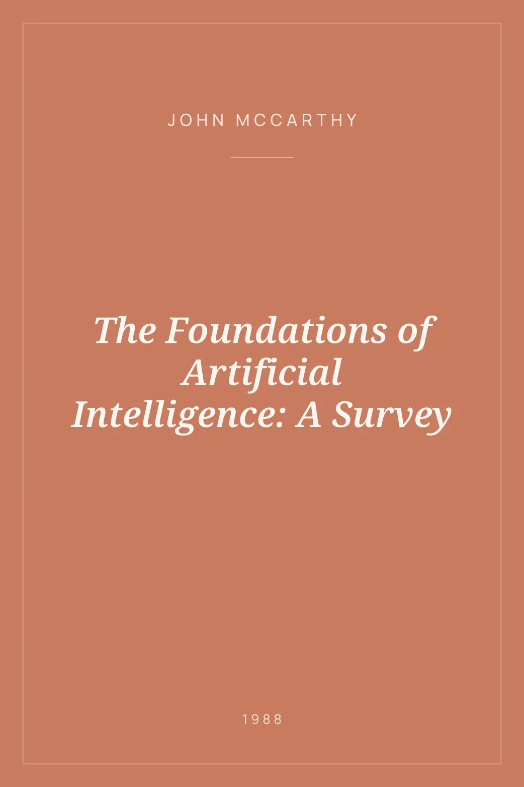 Portada de The Foundations of Artificial Intelligence: A Survey