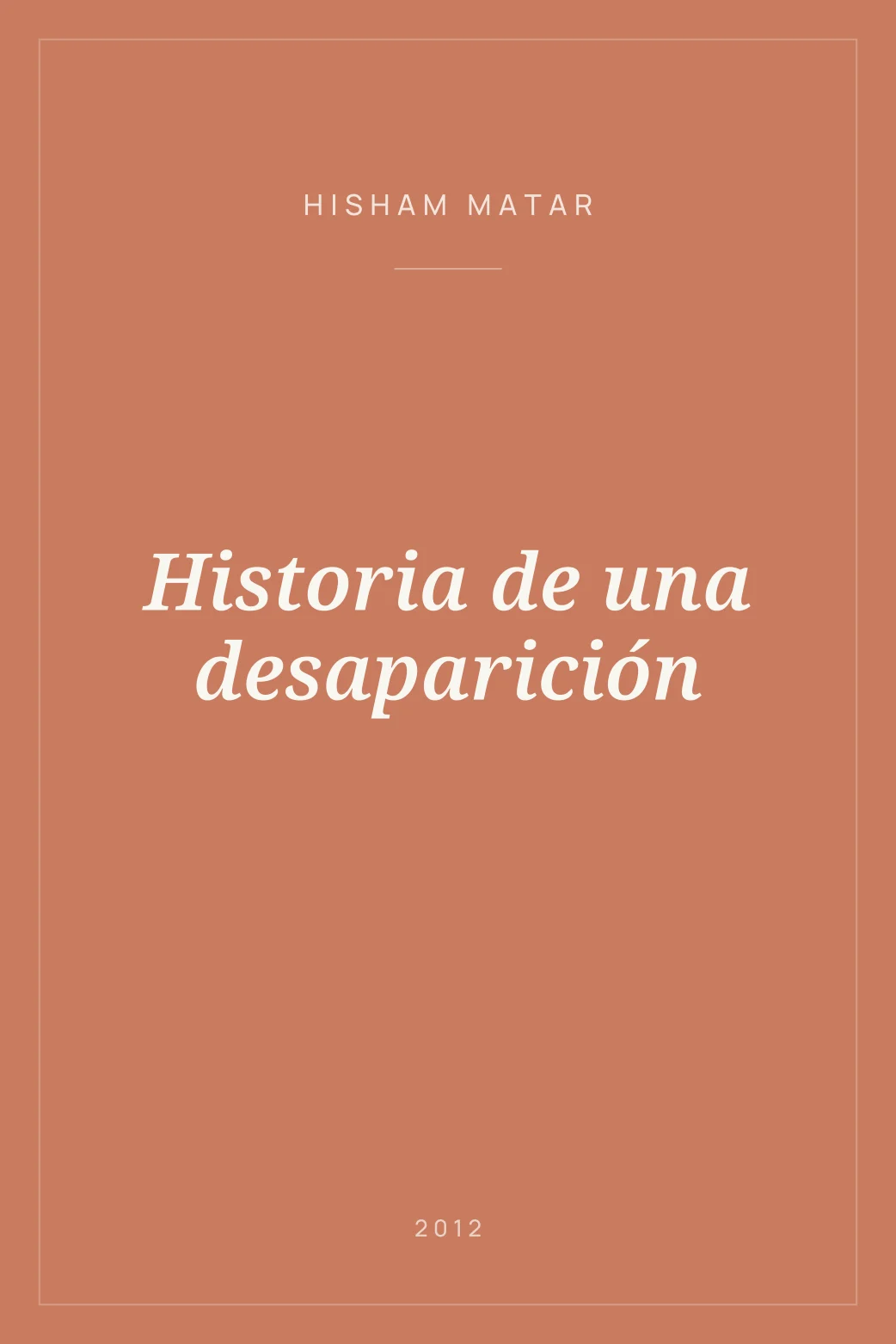 Portada de Historia de una desaparición