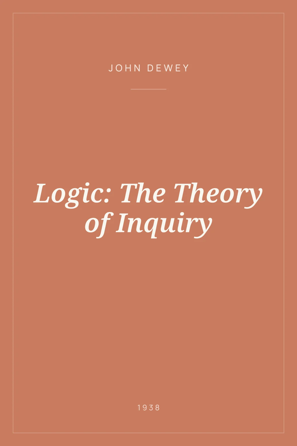 Portada de Logic: The Theory of Inquiry