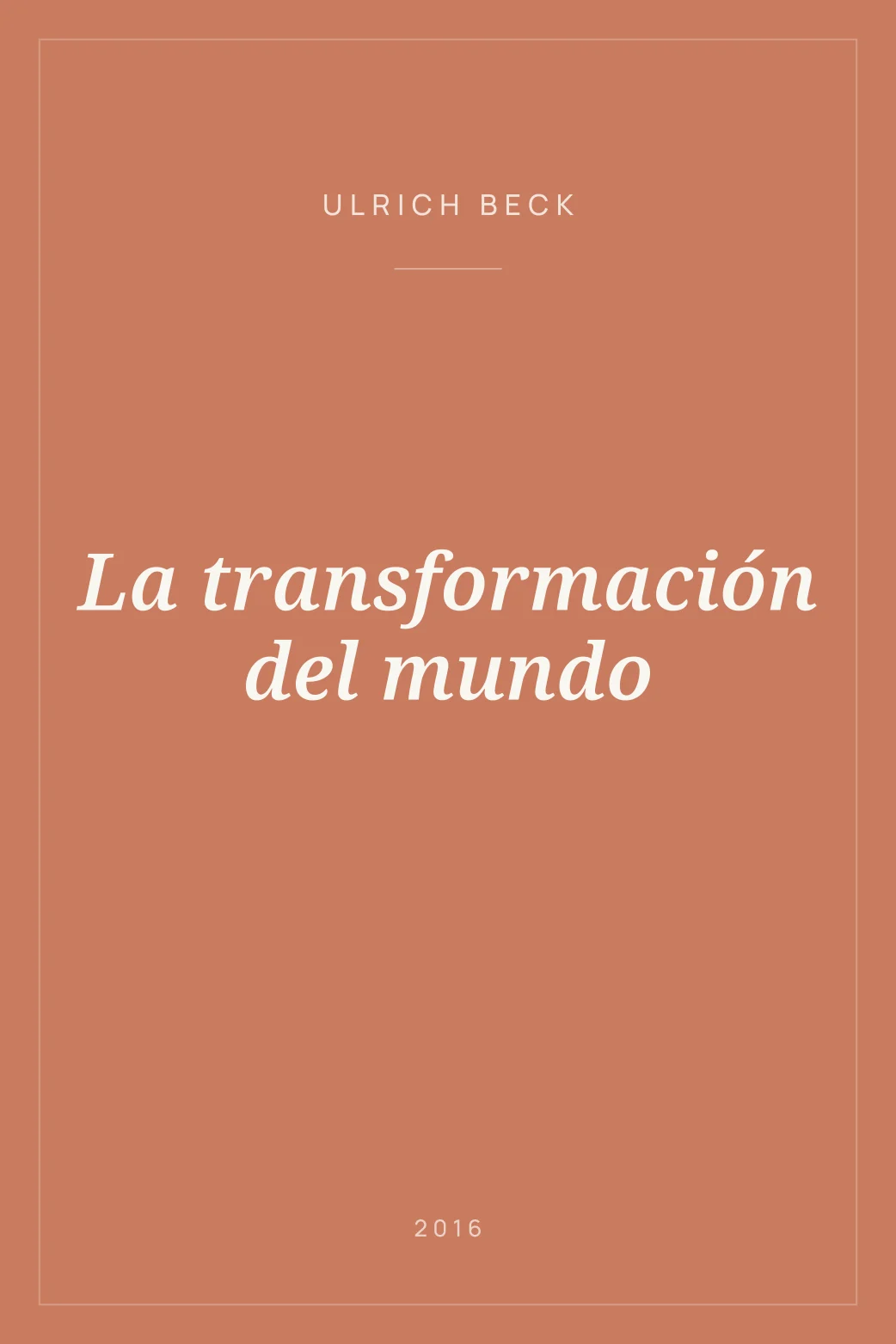 Portada de La transformación del mundo