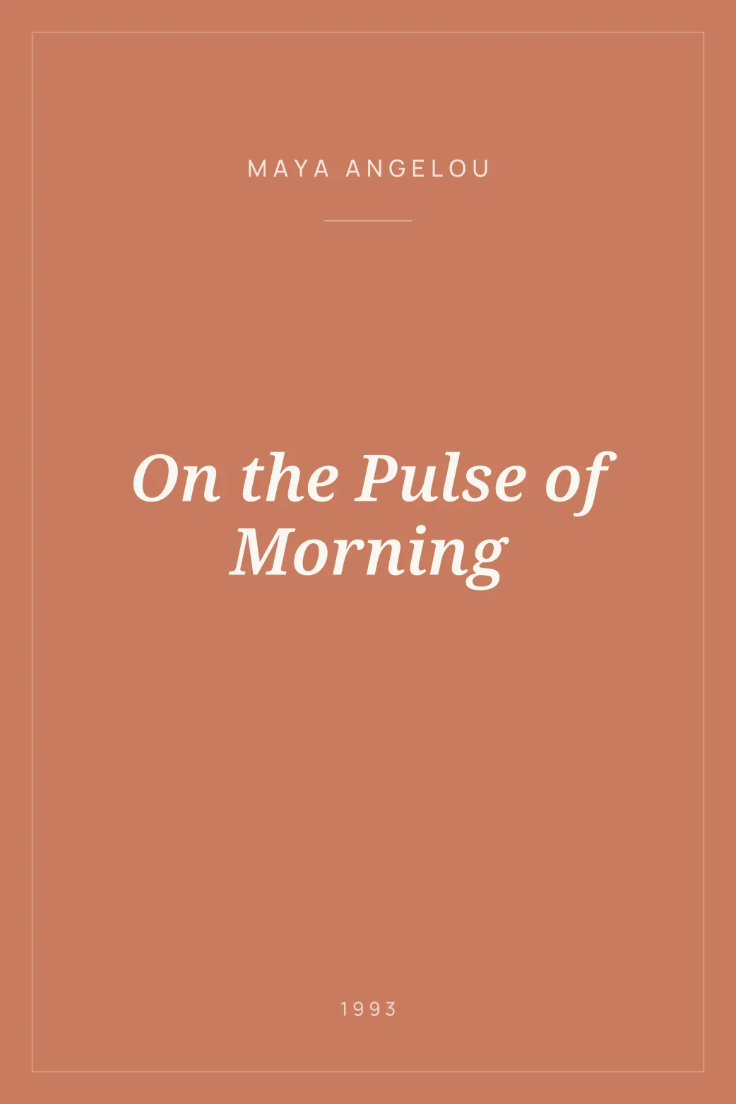 Portada de On the Pulse of Morning