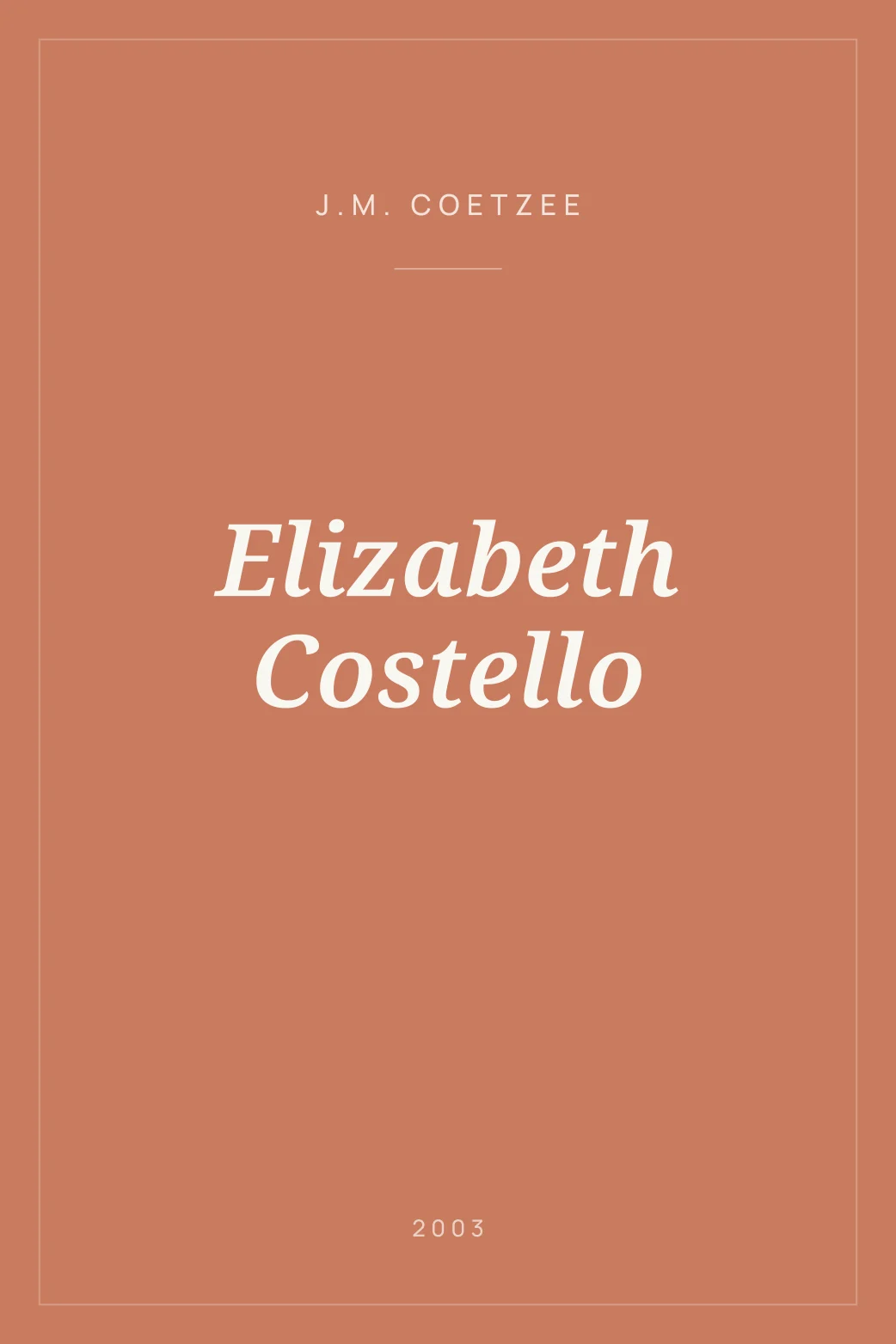 Portada de Elizabeth Costello