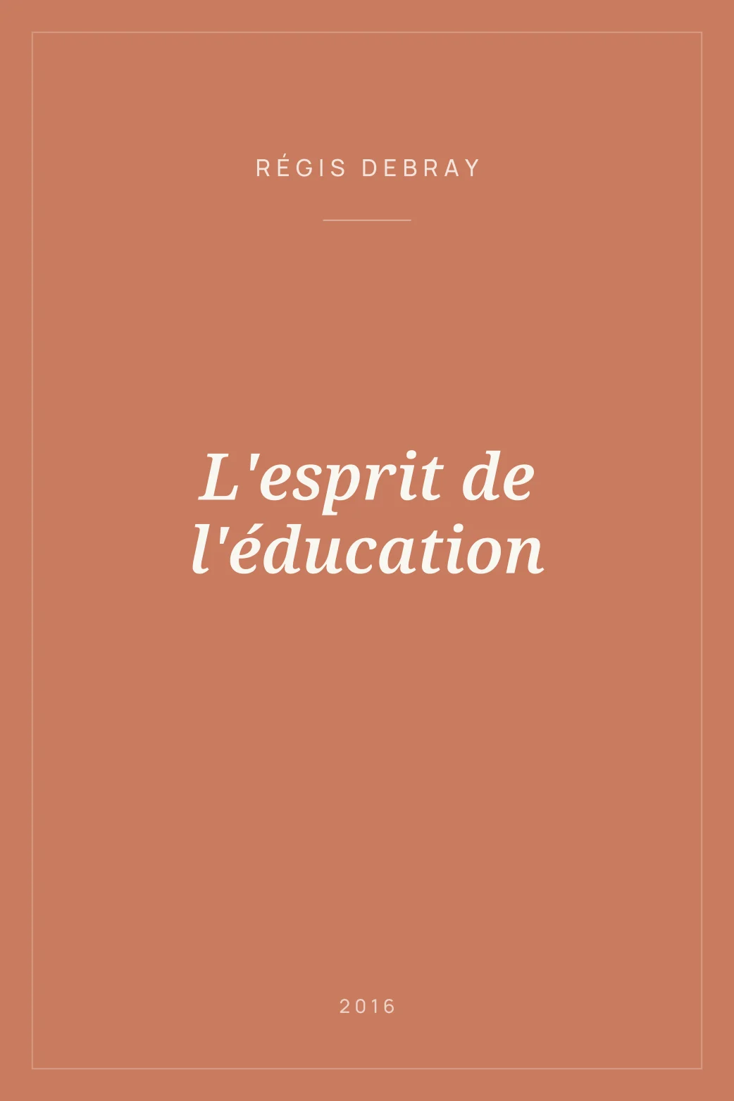 Portada de L'esprit de l'éducation