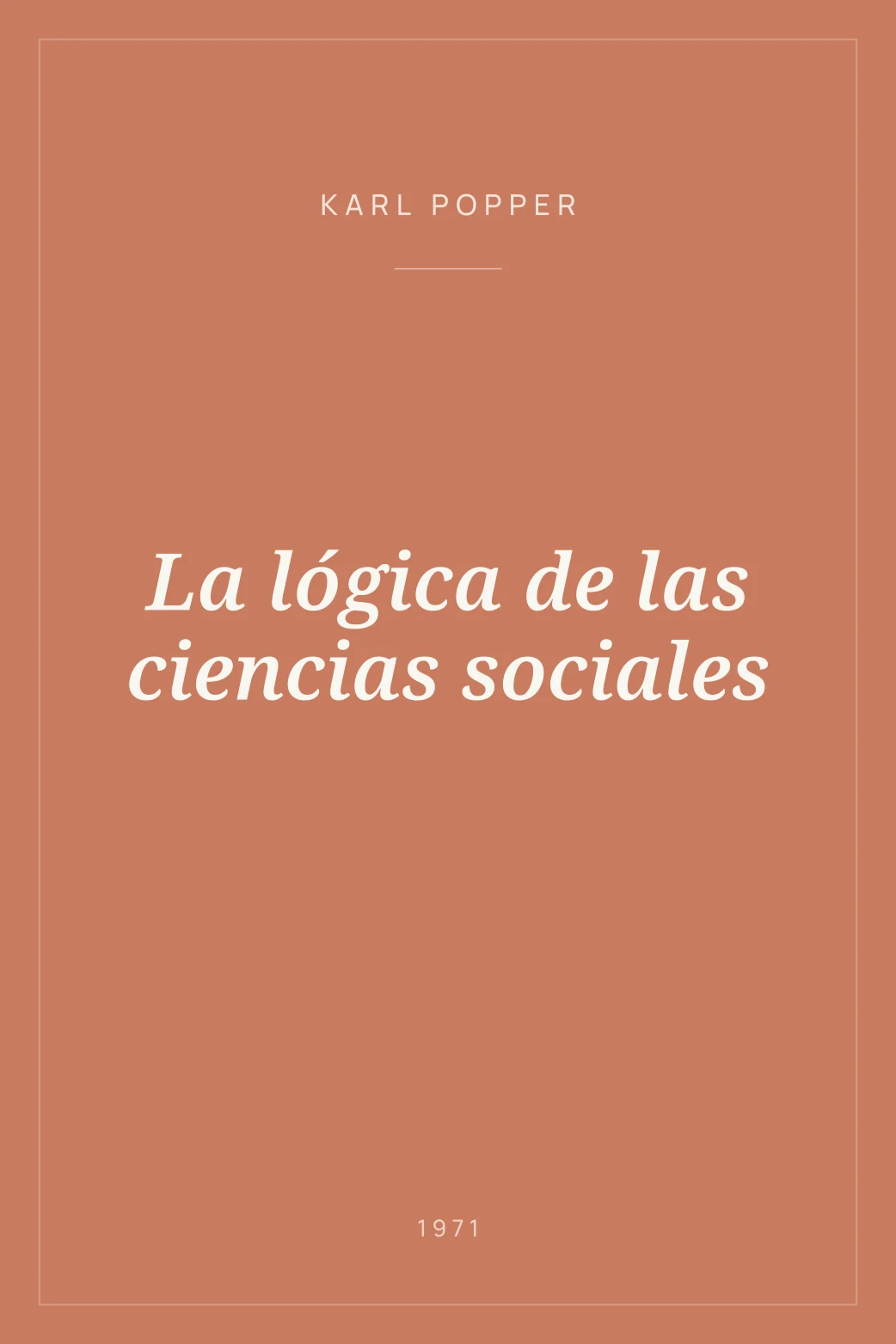 Portada de La lógica de las ciencias sociales